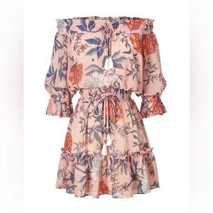 Souvenir Pink Floral Blouse with Ruffles
